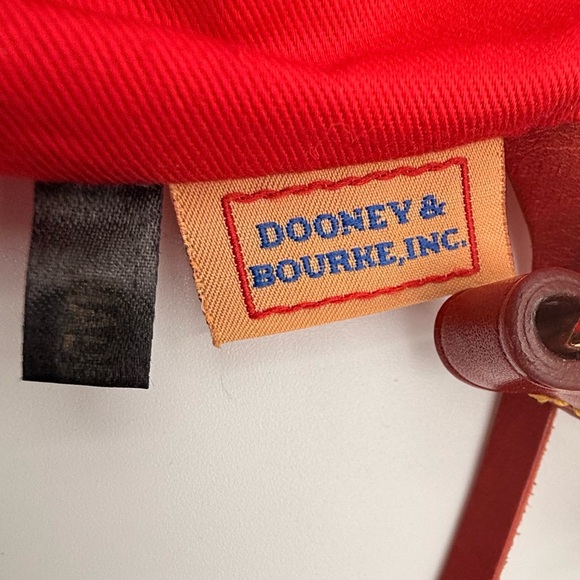 Rare Vintage Dooney & Bourke Zebra Red Trim Distressed Leather Safari Satchel - Picture 11 of 13